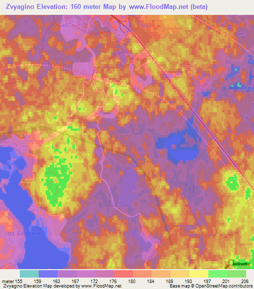 Zvyagino,Russia Elevation Map