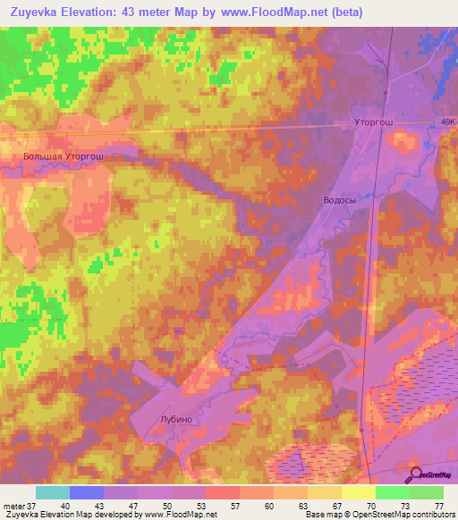 Zuyevka,Russia Elevation Map