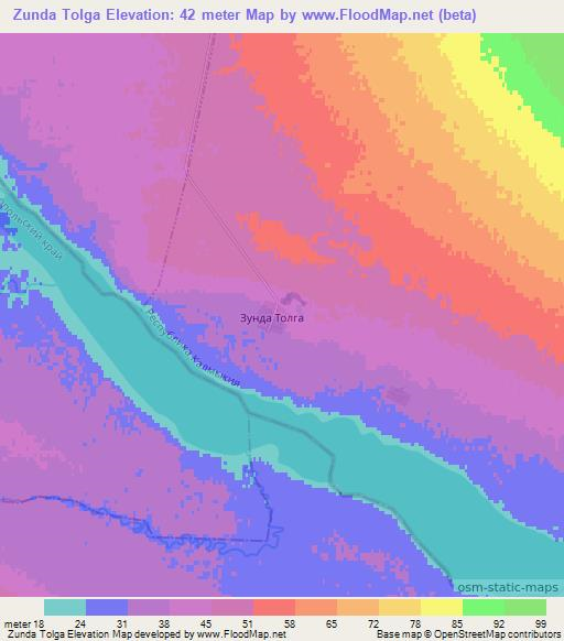 Zunda Tolga,Russia Elevation Map