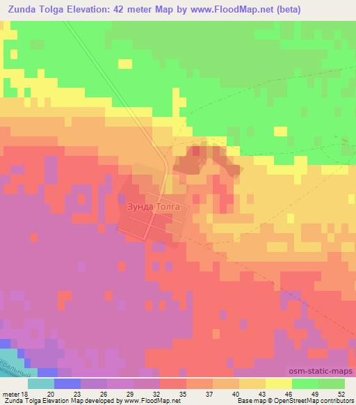 Zunda Tolga,Russia Elevation Map