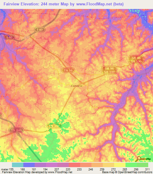 Fairview,US Elevation Map