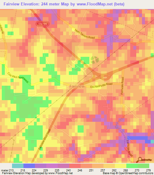 Fairview,US Elevation Map