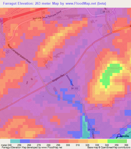 Farragut,US Elevation Map