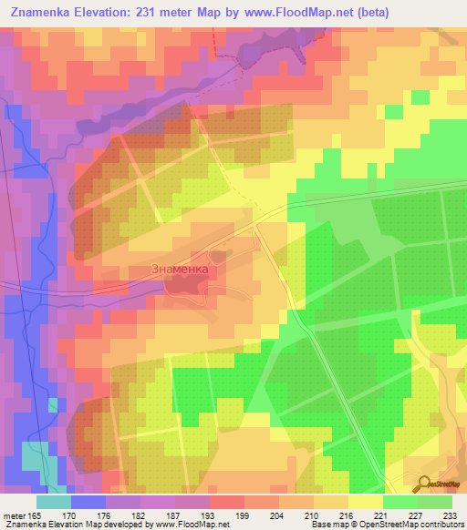 Znamenka,Russia Elevation Map