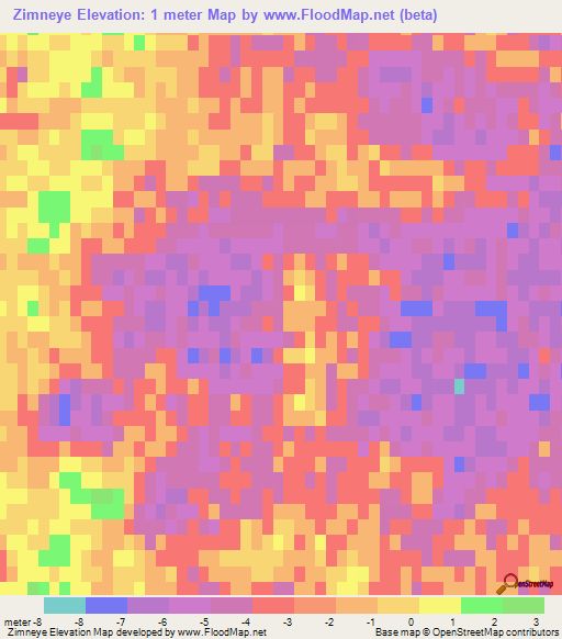 Zimneye,Russia Elevation Map