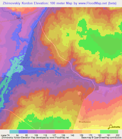 Zhirnovskiy Kordon,Russia Elevation Map