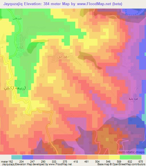 Jayquzajiq,Syria Elevation Map