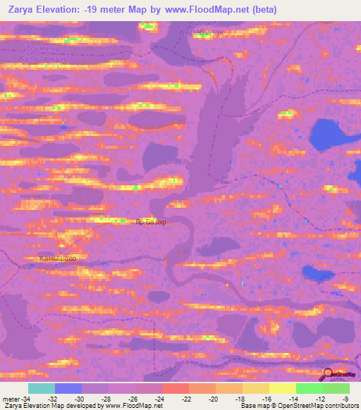 Zarya,Russia Elevation Map