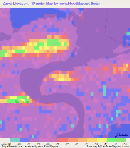 Zarya,Russia Elevation Map
