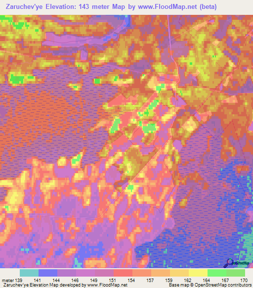 Zaruchev'ye,Russia Elevation Map