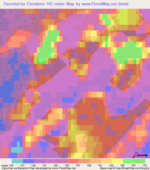 Zaruchev'ye,Russia Elevation Map