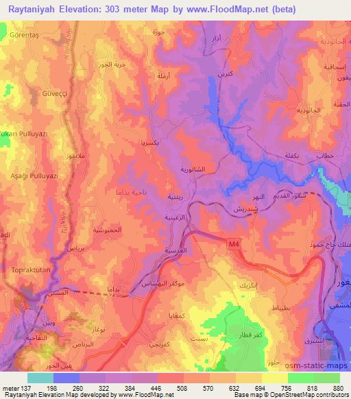 Raytaniyah,Syria Elevation Map