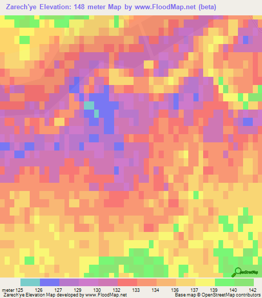 Zarech'ye,Russia Elevation Map