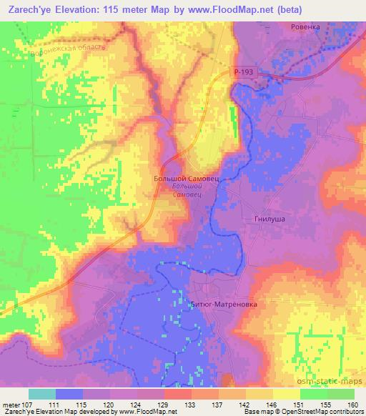 Zarech'ye,Russia Elevation Map
