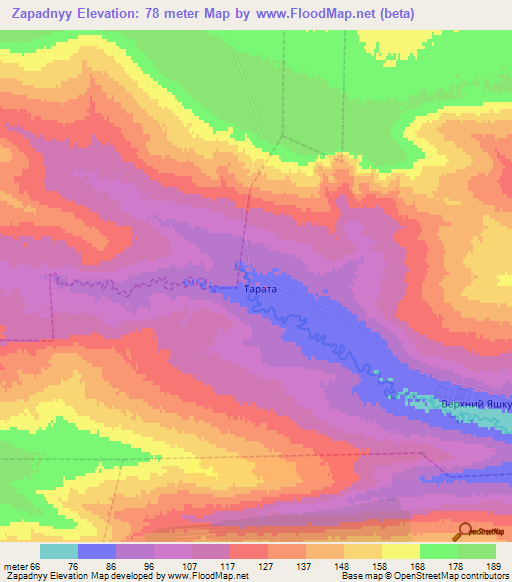Zapadnyy,Russia Elevation Map