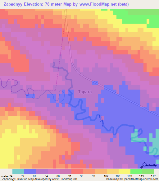 Zapadnyy,Russia Elevation Map