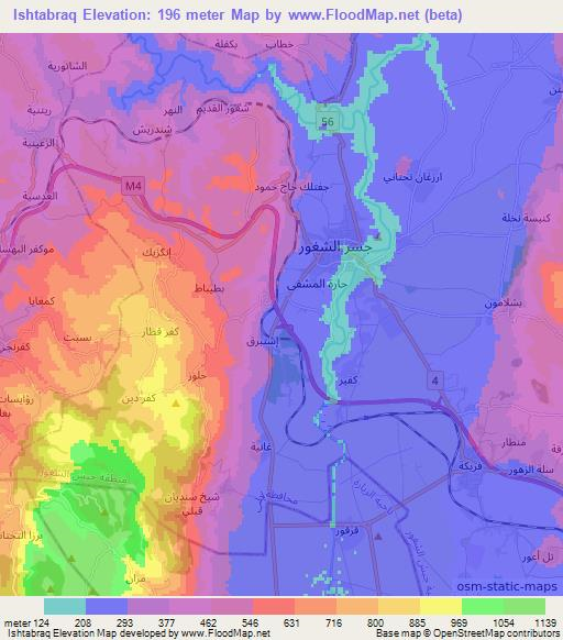 Ishtabraq,Syria Elevation Map