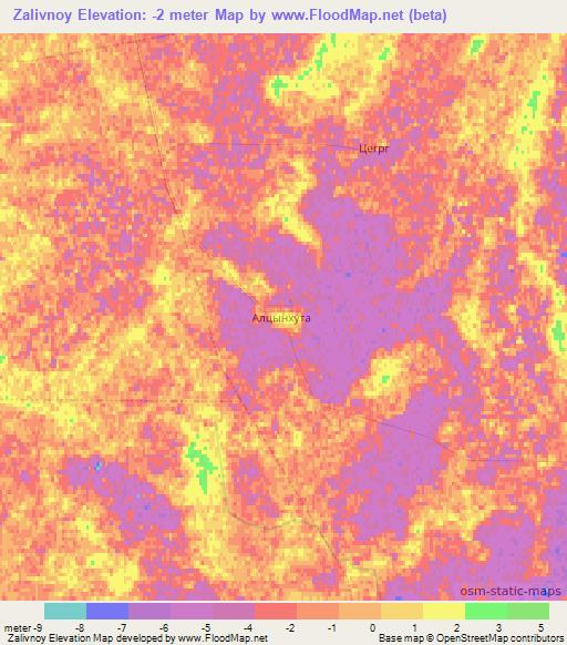 Zalivnoy,Russia Elevation Map
