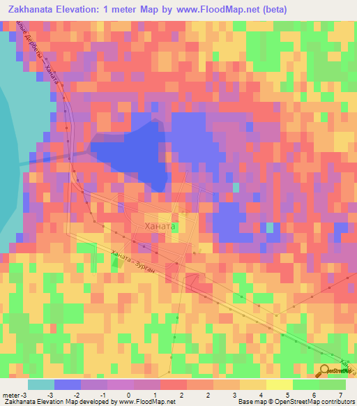 Zakhanata,Russia Elevation Map