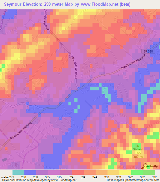 Seymour,US Elevation Map