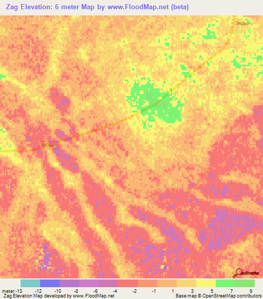 Zag,Russia Elevation Map