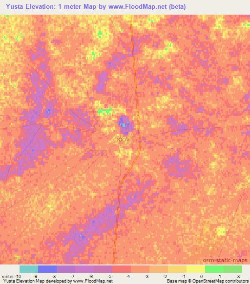 Yusta,Russia Elevation Map