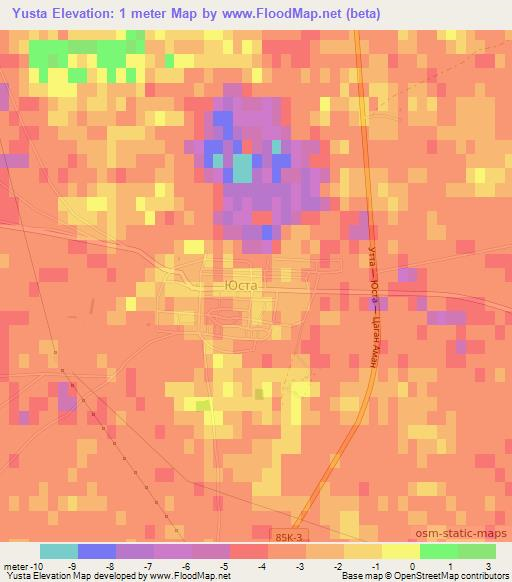 Yusta,Russia Elevation Map