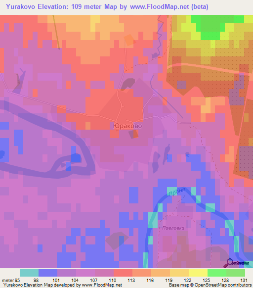 Yurakovo,Russia Elevation Map