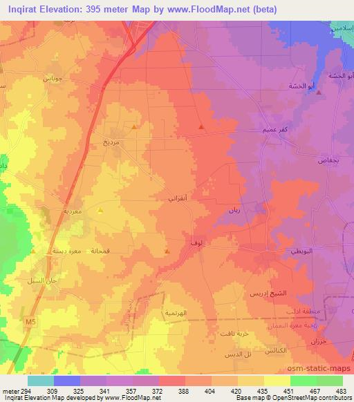 Inqirat,Syria Elevation Map