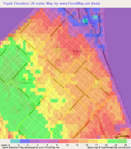 Yeysk,Russia Elevation Map