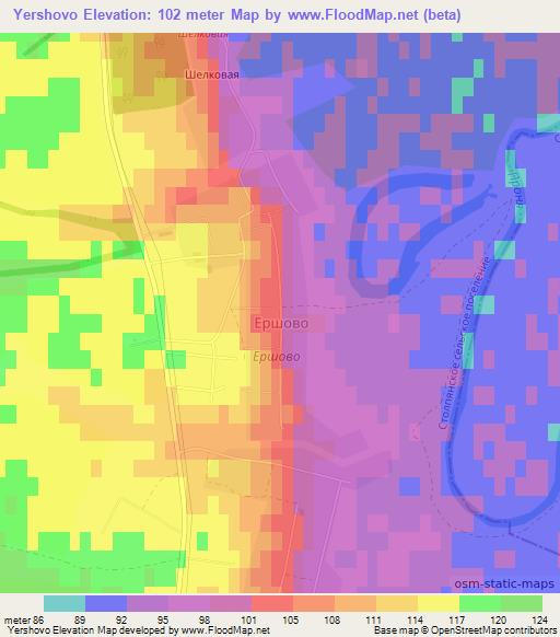 Yershovo,Russia Elevation Map