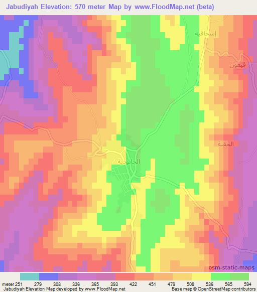 Jabudiyah,Syria Elevation Map
