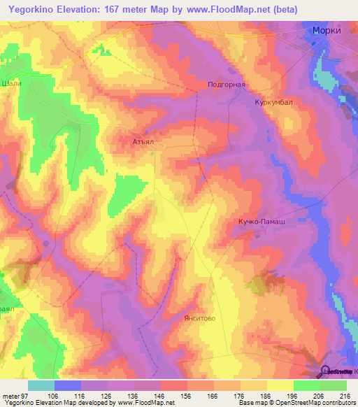 Yegorkino,Russia Elevation Map