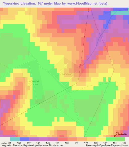 Yegorkino,Russia Elevation Map
