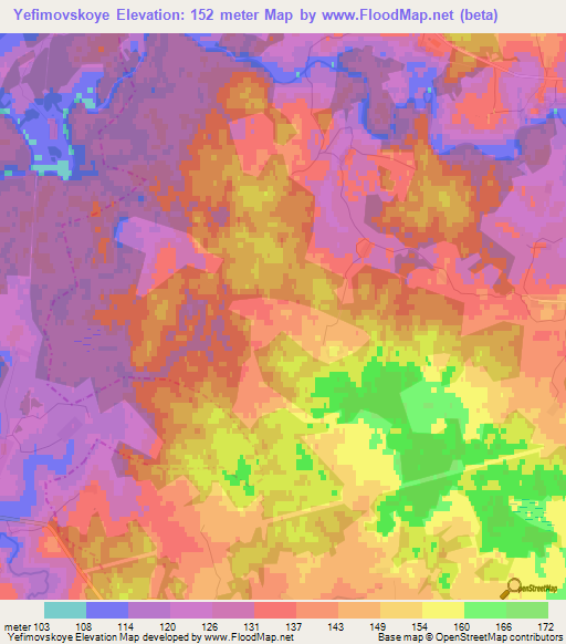 Yefimovskoye,Russia Elevation Map