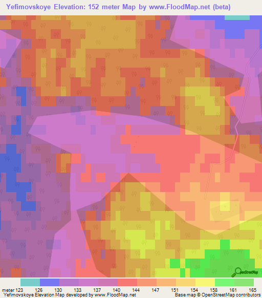 Yefimovskoye,Russia Elevation Map