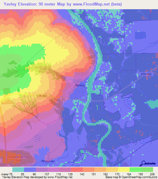 Yavley,Russia Elevation Map