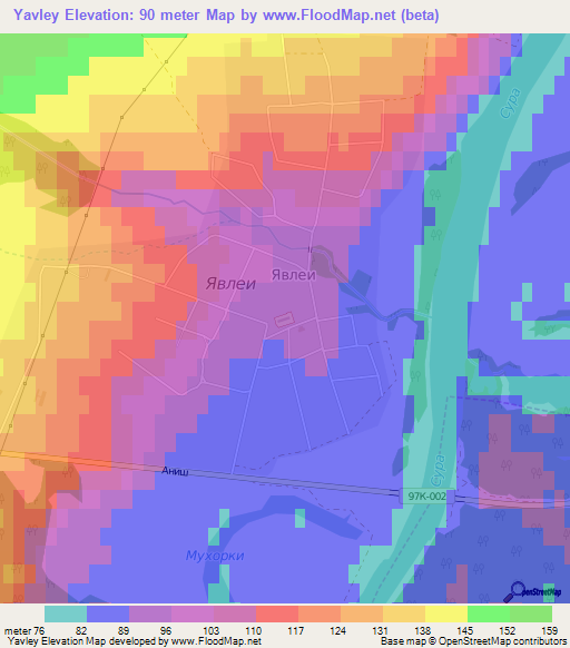 Yavley,Russia Elevation Map