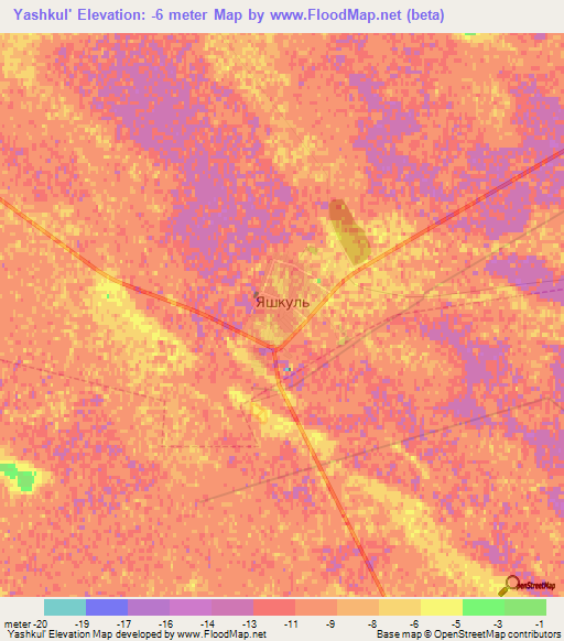 Yashkul',Russia Elevation Map