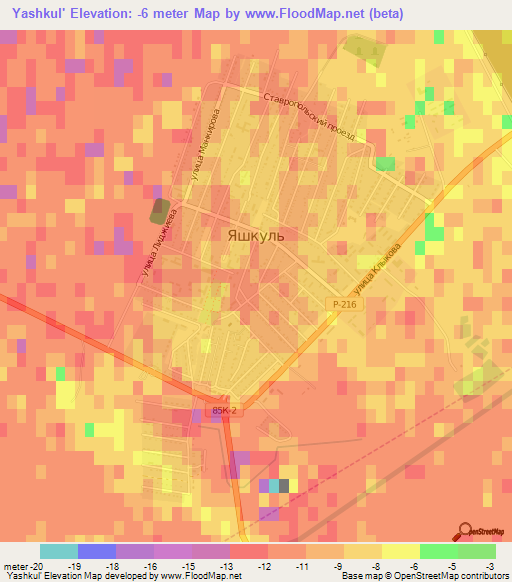 Yashkul',Russia Elevation Map