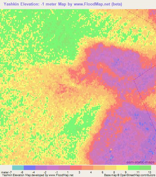 Yashkin,Russia Elevation Map