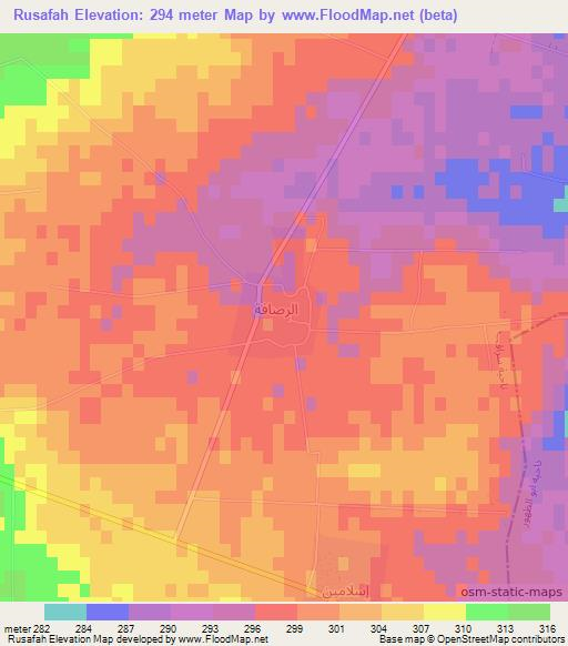 Rusafah,Syria Elevation Map