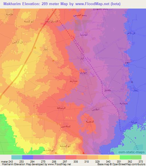 Makharim,Syria Elevation Map