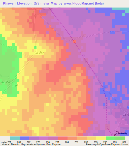 Khawari,Syria Elevation Map