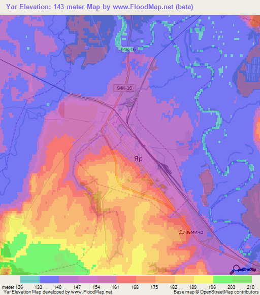 Yar,Russia Elevation Map