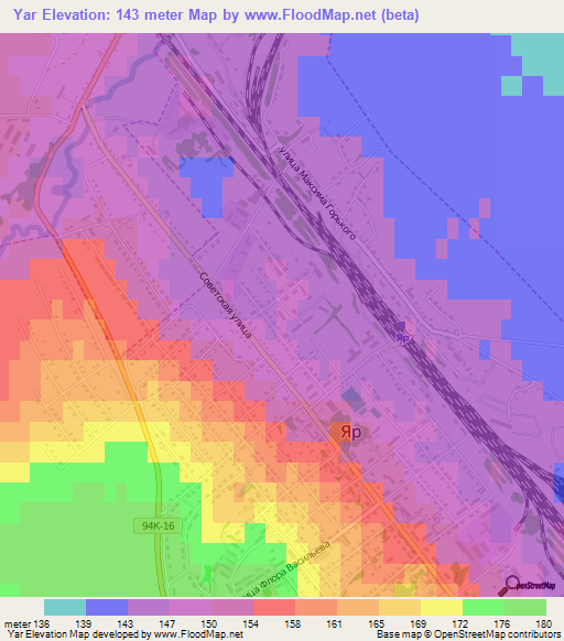 Yar,Russia Elevation Map