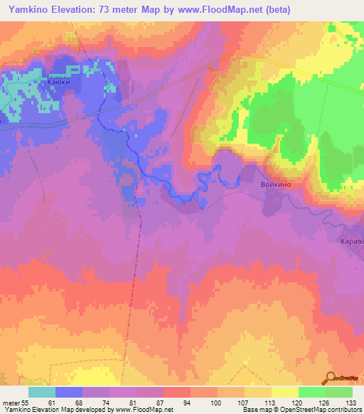 Yamkino,Russia Elevation Map