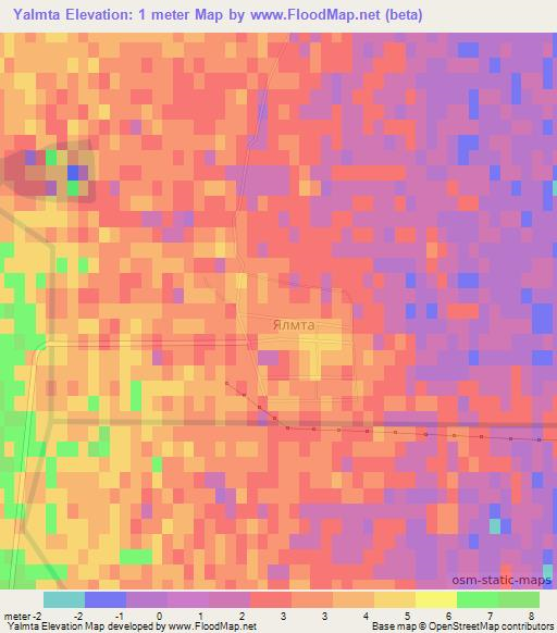 Yalmta,Russia Elevation Map