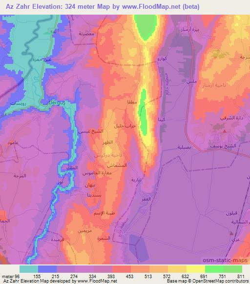 Az Zahr,Syria Elevation Map