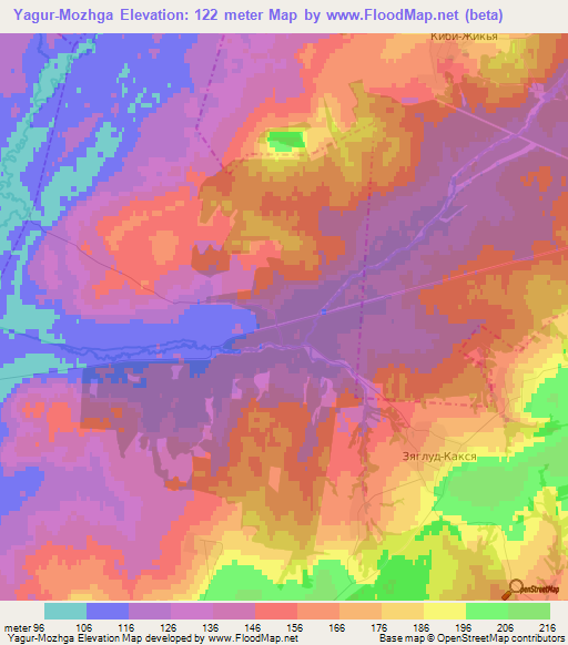Yagur-Mozhga,Russia Elevation Map